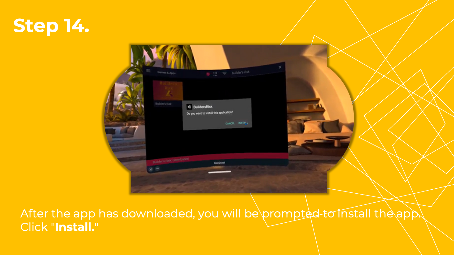 After the app has downloaded, you will be prompted to install the app. Click "Install."