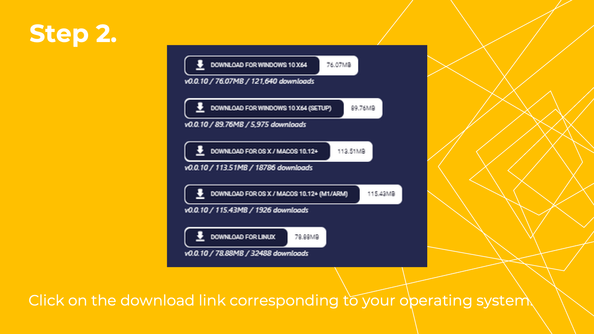 Click on the download link corresponding to your operating system.